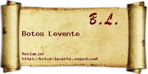 Botos Levente névjegykártya